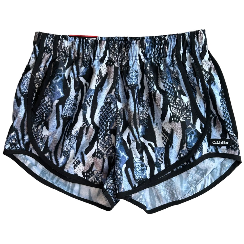 Calvin Klein Running Shorts XS Abstract Print Athletic Wear NWT